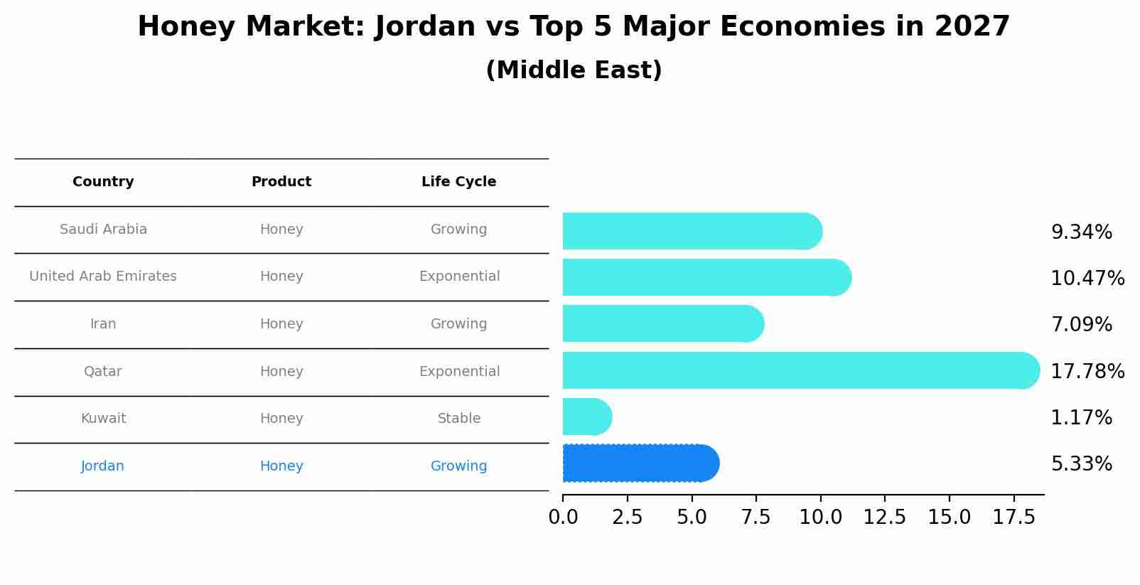 Honey Market: Jordan vs Top 5 Major Economies in 2027 (Middle East)