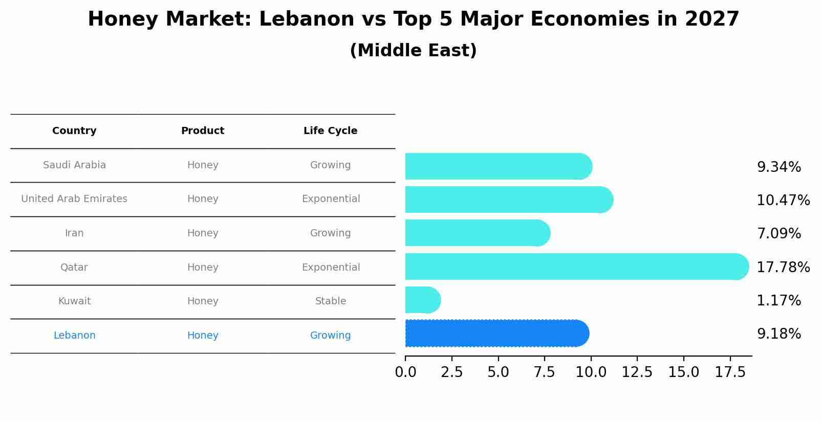 Honey Market: Lebanon vs Top 5 Major Economies in 2027 (Middle East)