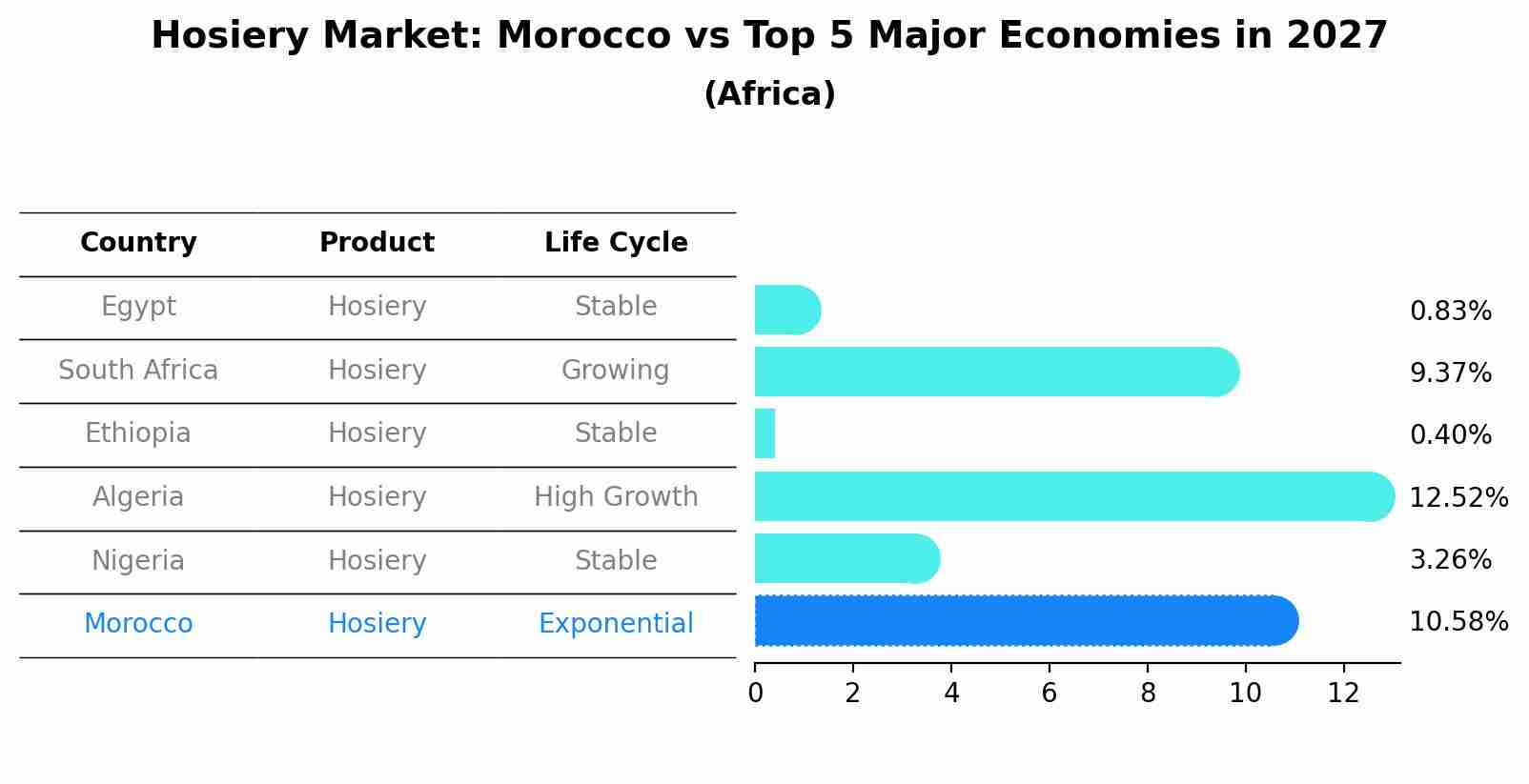 Hosiery Market: Morocco vs Top 5 Major Economies in 2027 (Africa)