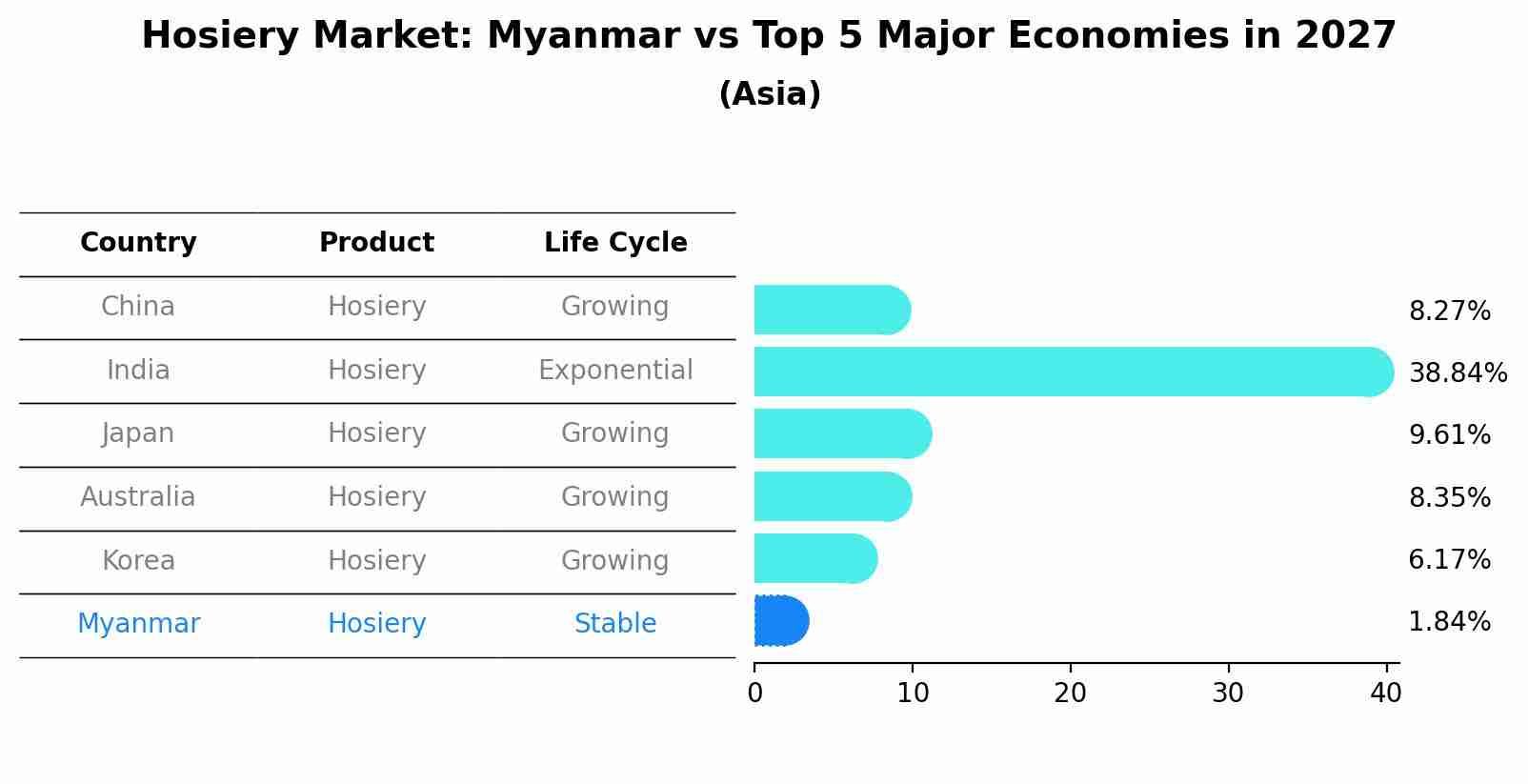 Hosiery Market: Myanmar vs Top 5 Major Economies in 2027 (Asia)