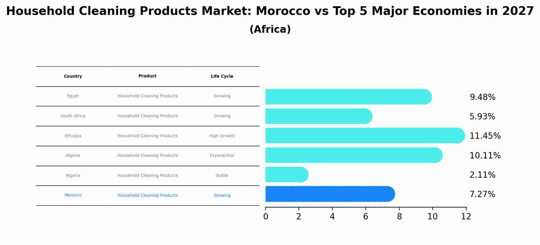 Household Cleaning Products Market: Morocco vs Top 5 Major Economies in 2027 (Africa)