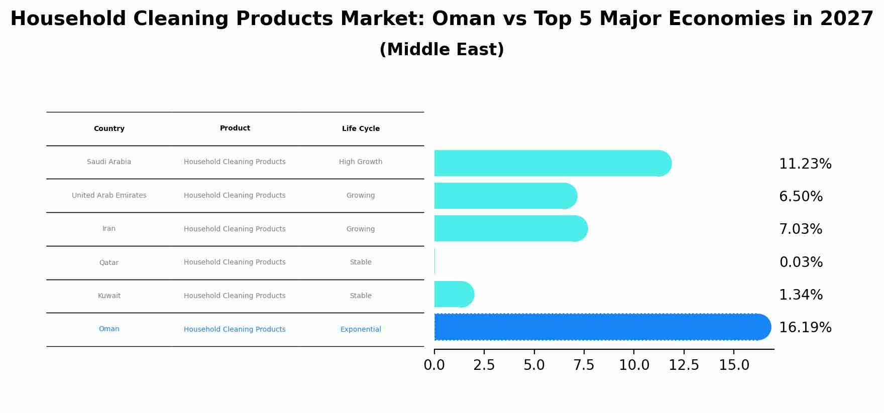 Household Cleaning Products Market: Oman vs Top 5 Major Economies in 2027 (Middle East)