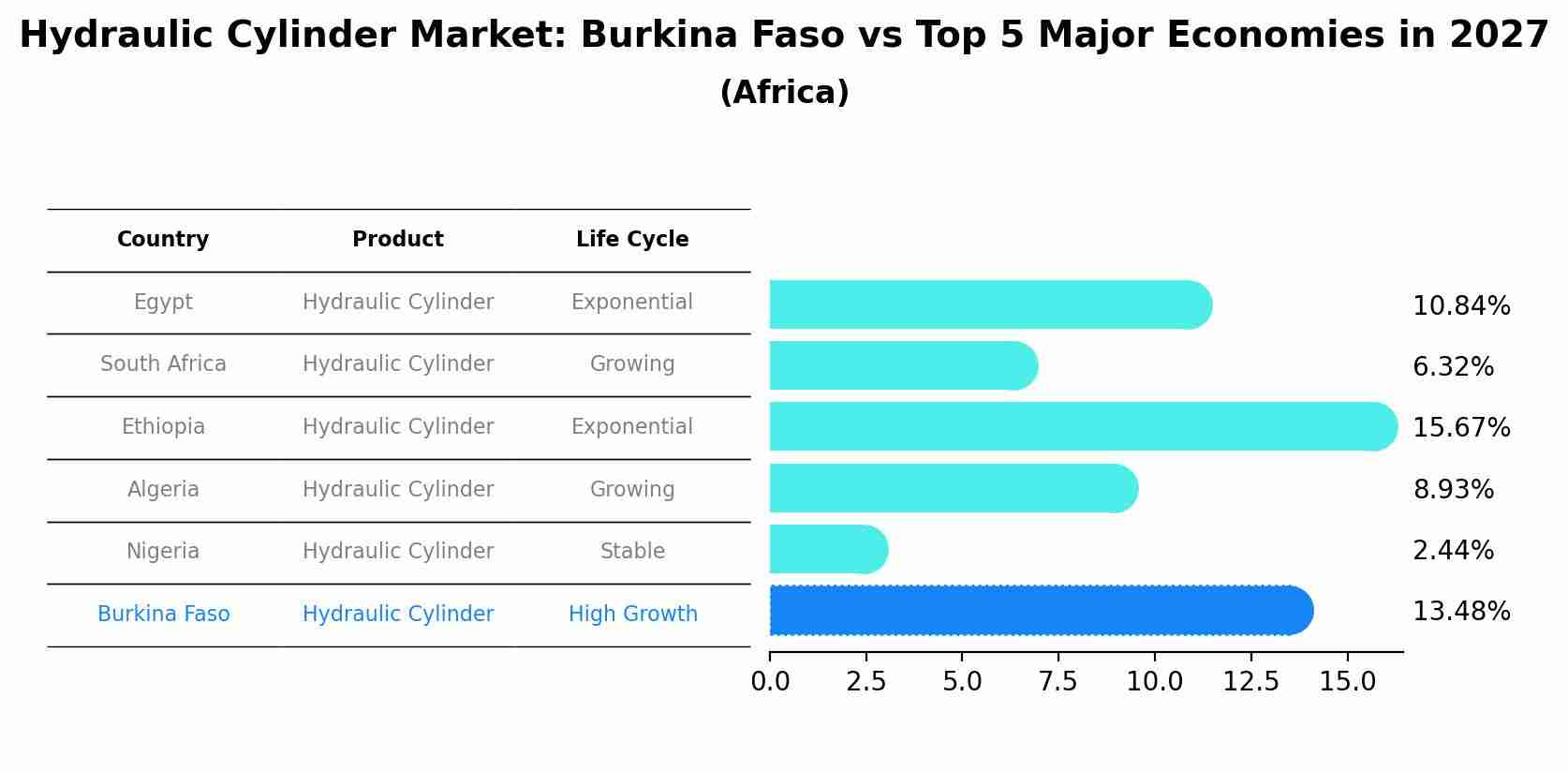 Hydraulic Cylinder Market: Burkina Faso vs Top 5 Major Economies in 2027 (Africa)
