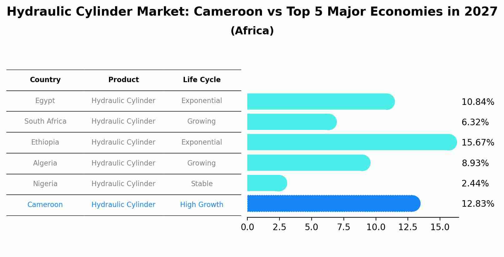 Hydraulic Cylinder Market: Cameroon vs Top 5 Major Economies in 2027 (Africa)