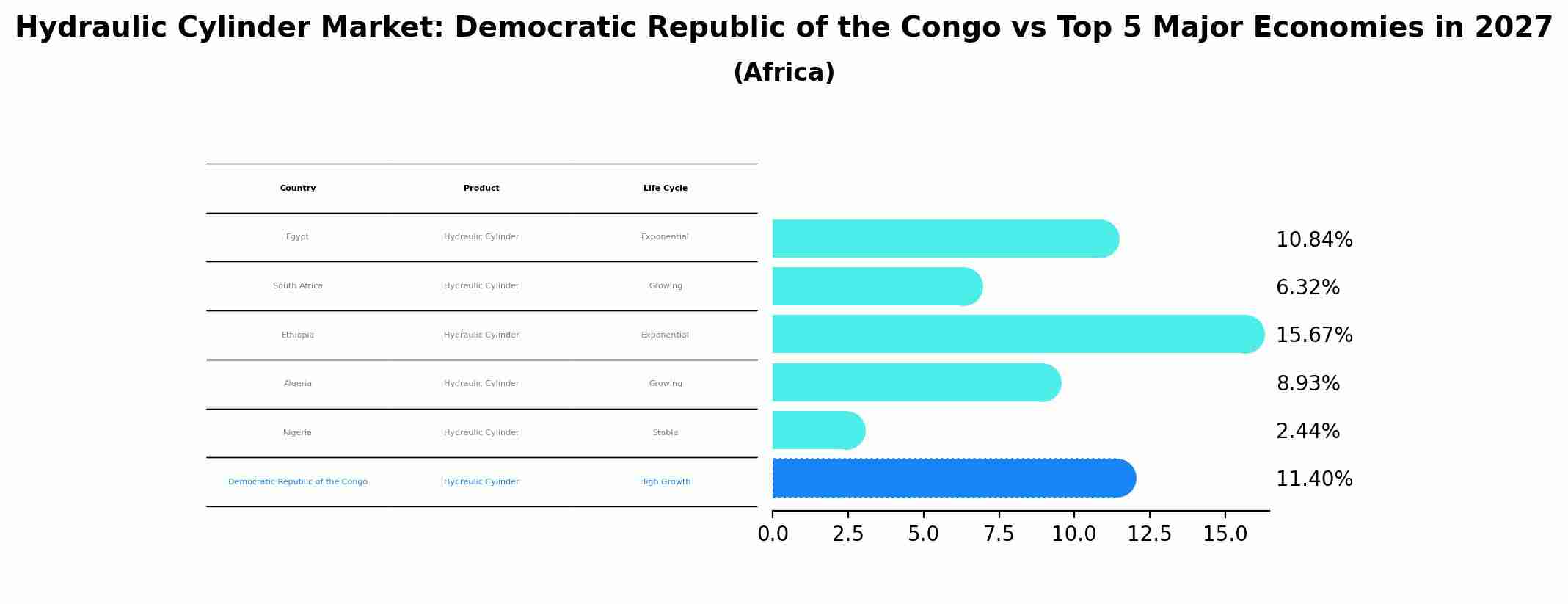 Hydraulic Cylinder Market: Democratic Republic of the Congo vs Top 5 Major Economies in 2027 (Africa)