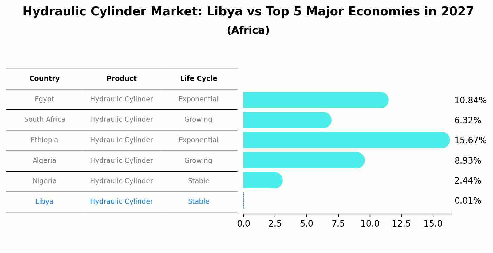 Hydraulic Cylinder Market: Libya vs Top 5 Major Economies in 2027 (Africa)