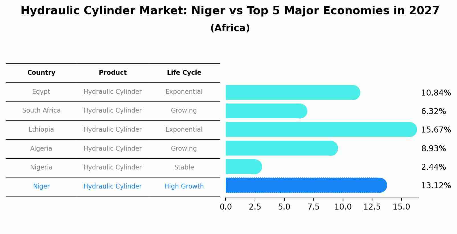 Hydraulic Cylinder Market: Niger vs Top 5 Major Economies in 2027 (Africa)