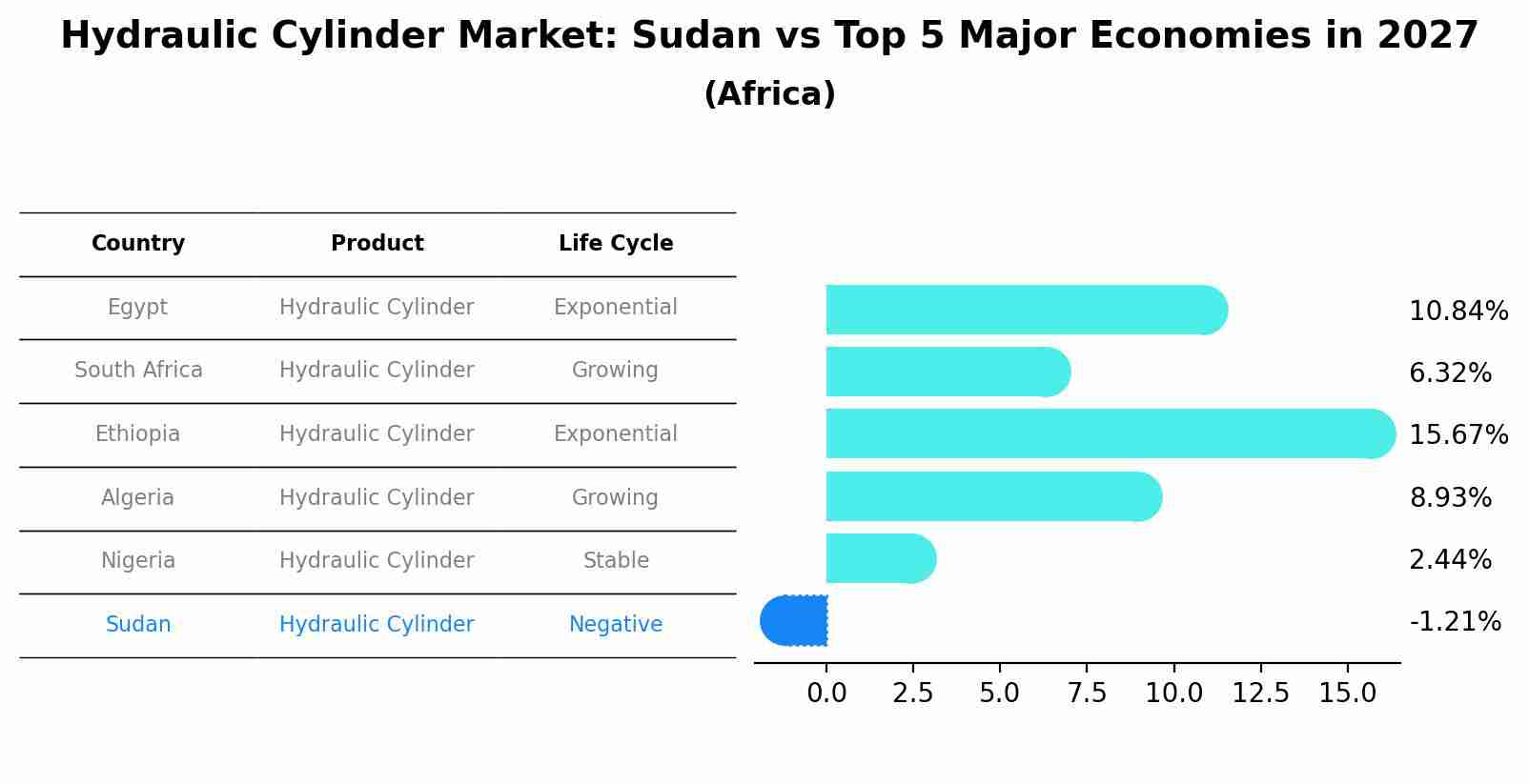 Hydraulic Cylinder Market: Sudan vs Top 5 Major Economies in 2027 (Africa)