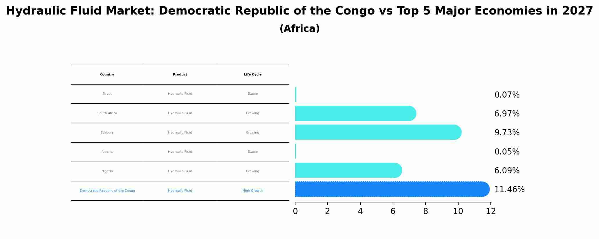 Hydraulic Fluid Market: Democratic Republic of the Congo vs Top 5 Major Economies in 2027 (Africa)