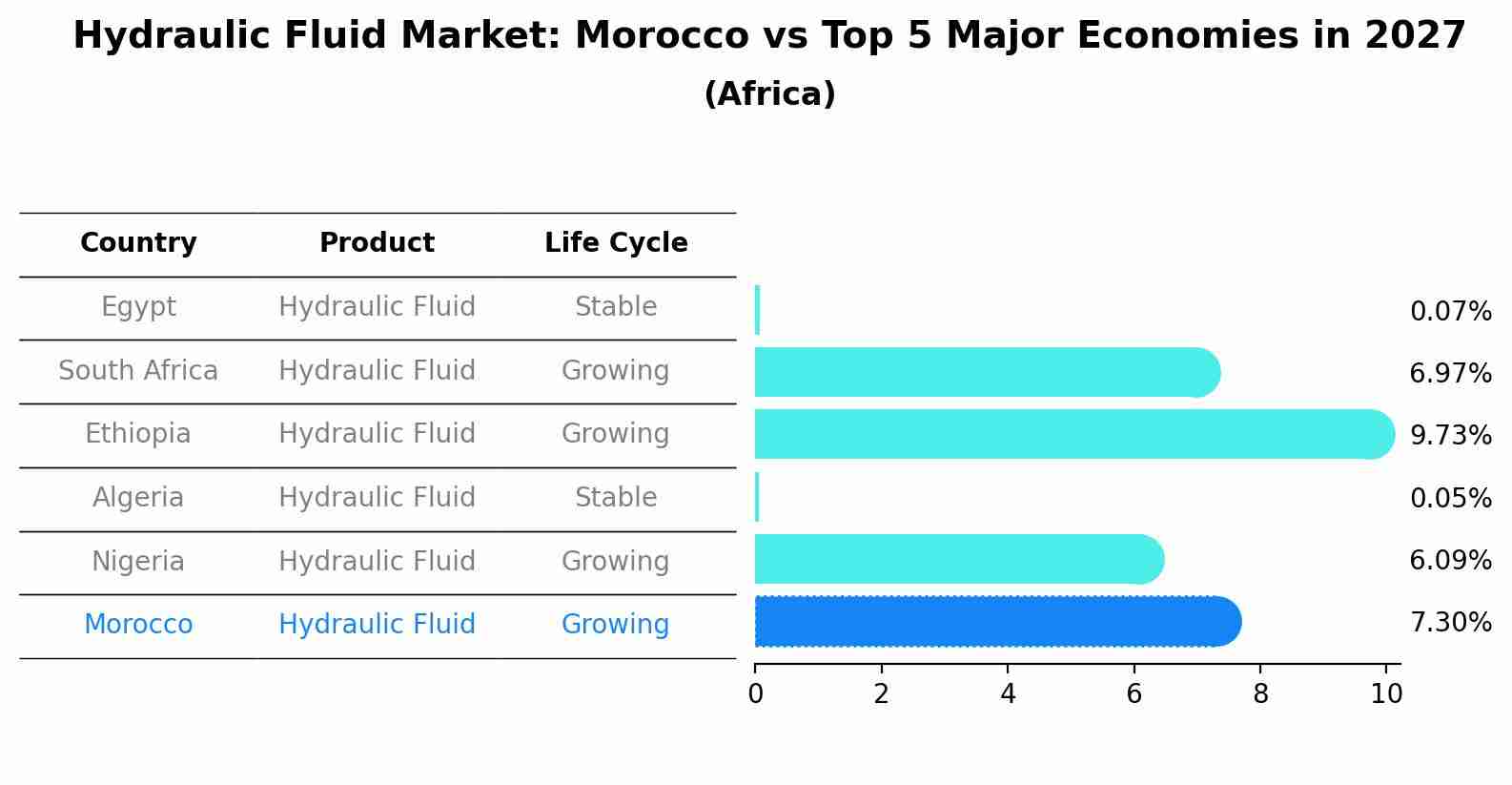 Hydraulic Fluid Market: Morocco vs Top 5 Major Economies in 2027 (Africa)