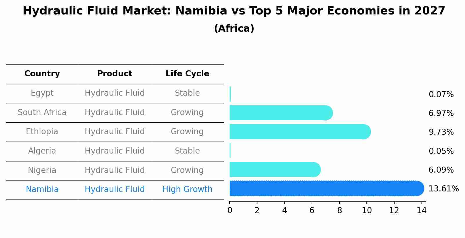 Hydraulic Fluid Market: Namibia vs Top 5 Major Economies in 2027 (Africa)