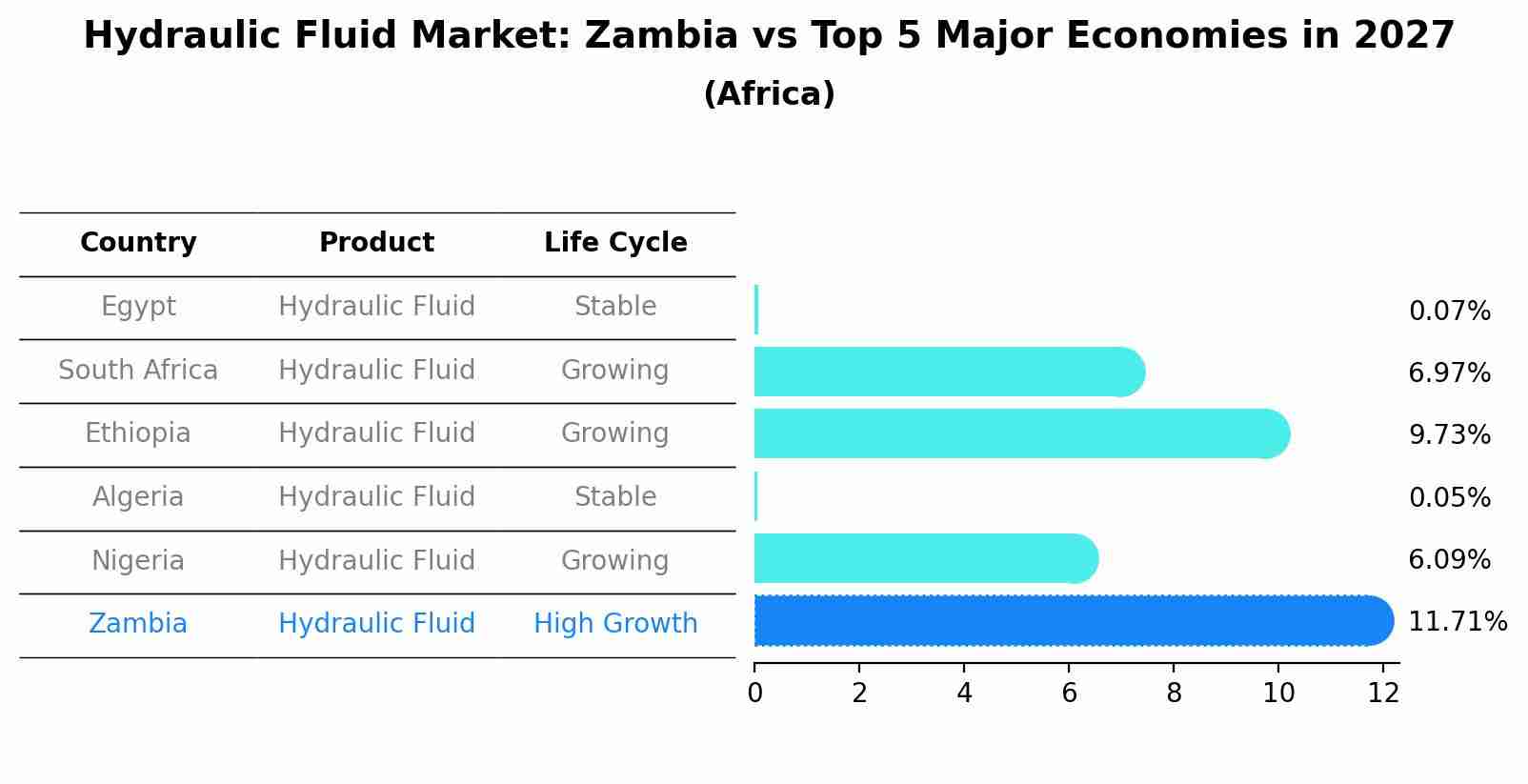 Hydraulic Fluid Market: Zambia vs Top 5 Major Economies in 2027 (Africa)
