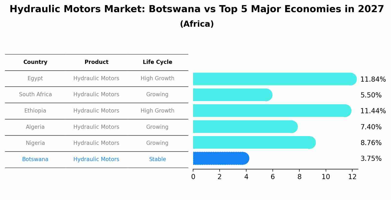 Hydraulic Motors Market: Botswana vs Top 5 Major Economies in 2027 (Africa)