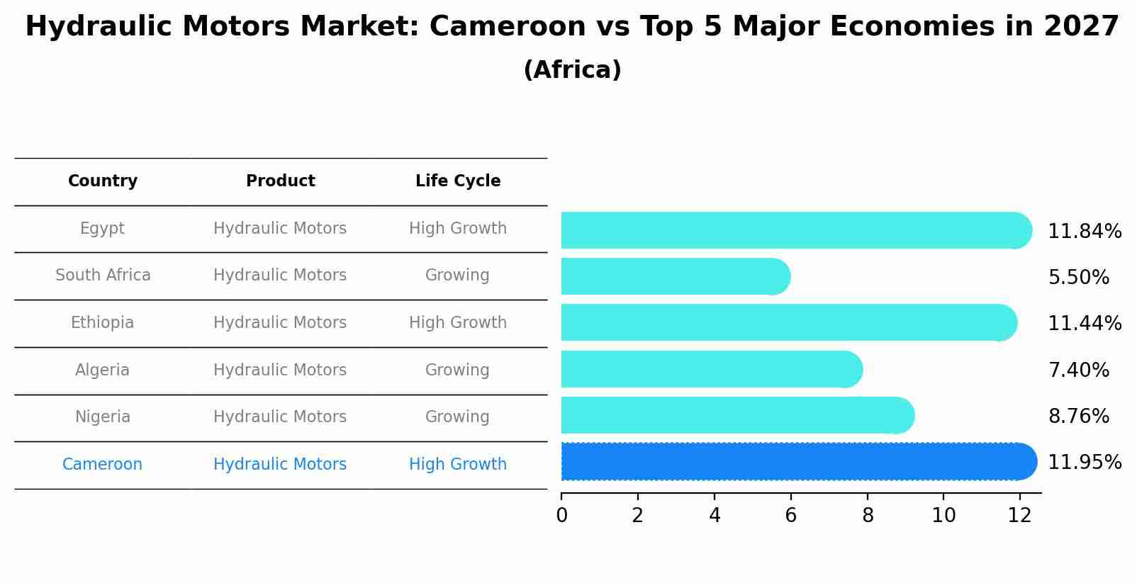 Hydraulic Motors Market: Cameroon vs Top 5 Major Economies in 2027 (Africa)