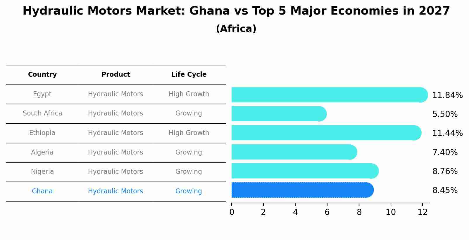 Hydraulic Motors Market: Ghana vs Top 5 Major Economies in 2027 (Africa)