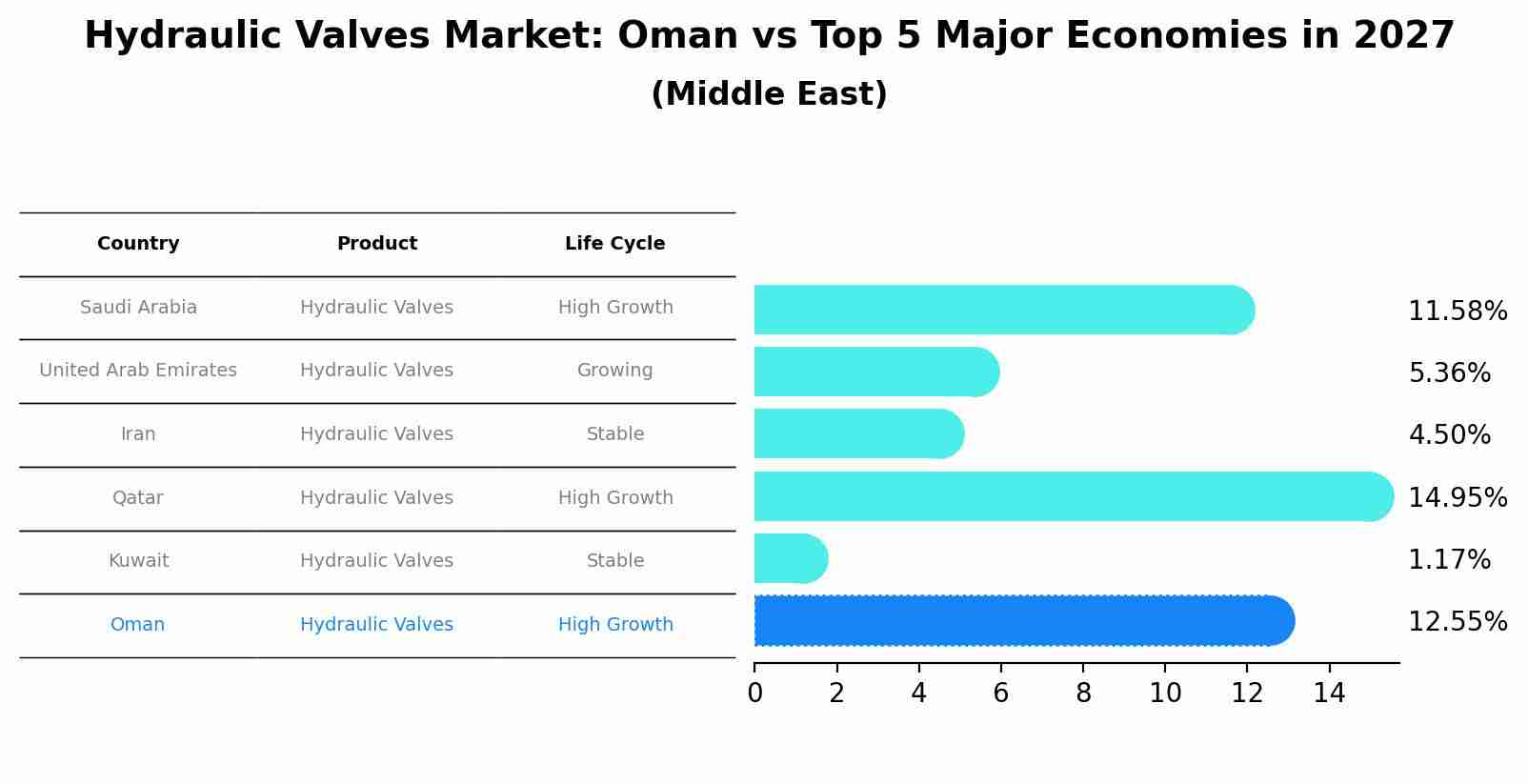 Hydraulic Valves Market: Oman vs Top 5 Major Economies in 2027 (Middle East)