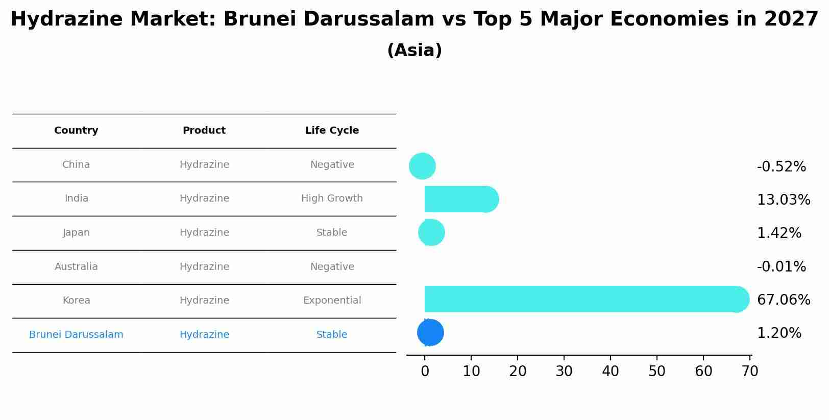 Hydrazine Market: Brunei Darussalam vs Top 5 Major Economies in 2027 (Asia)