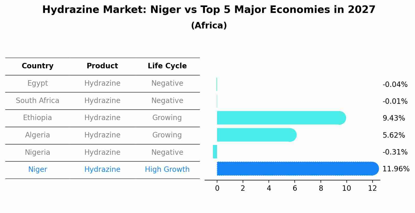 Hydrazine Market: Niger vs Top 5 Major Economies in 2027 (Africa)