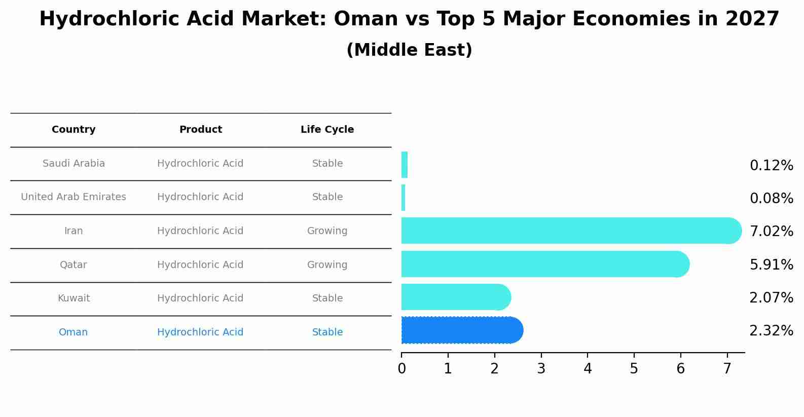 Hydrochloric Acid Market: Oman vs Top 5 Major Economies in 2027 (Middle East)