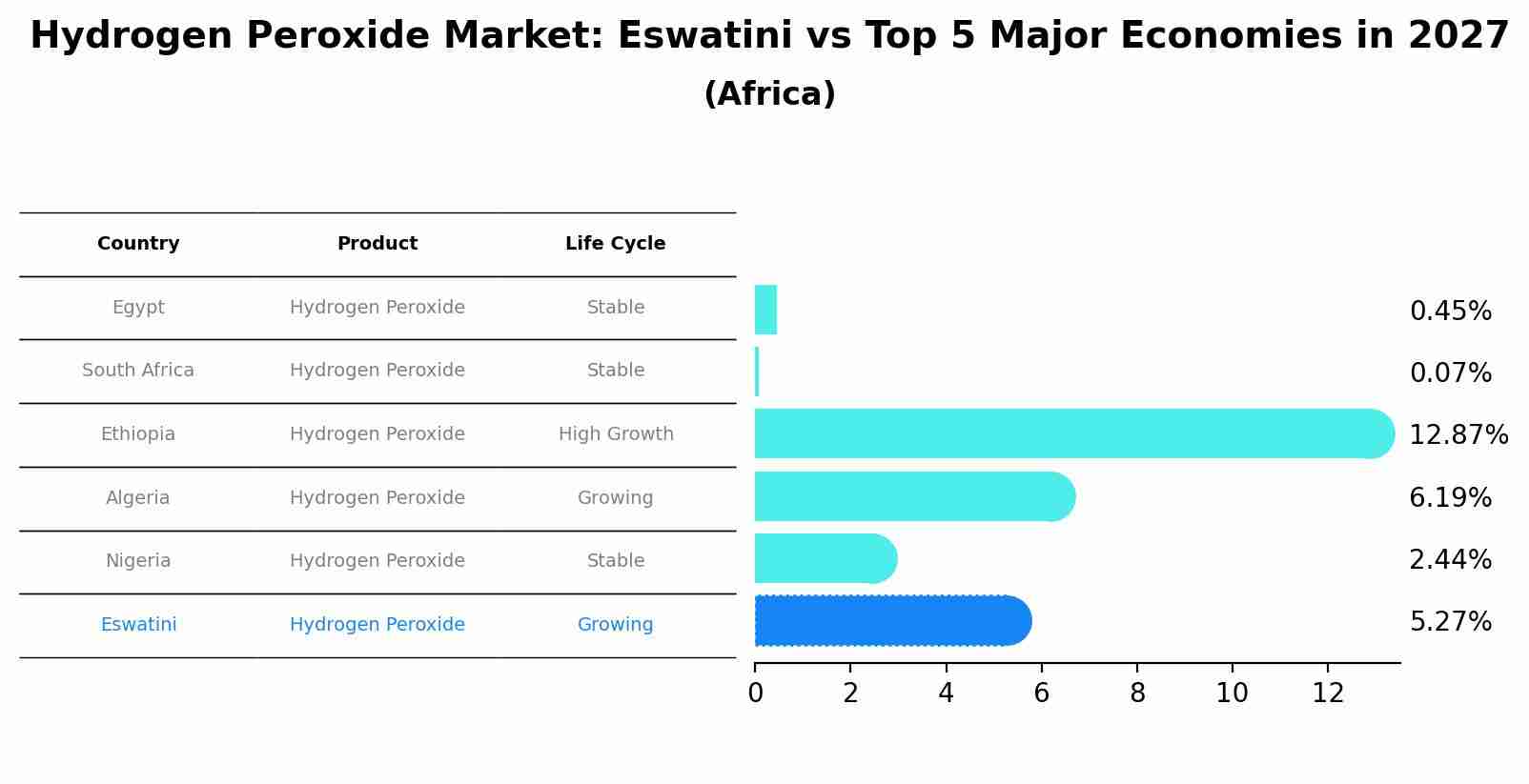 Hydrogen Peroxide Market: Eswatini vs Top 5 Major Economies in 2027 (Africa)