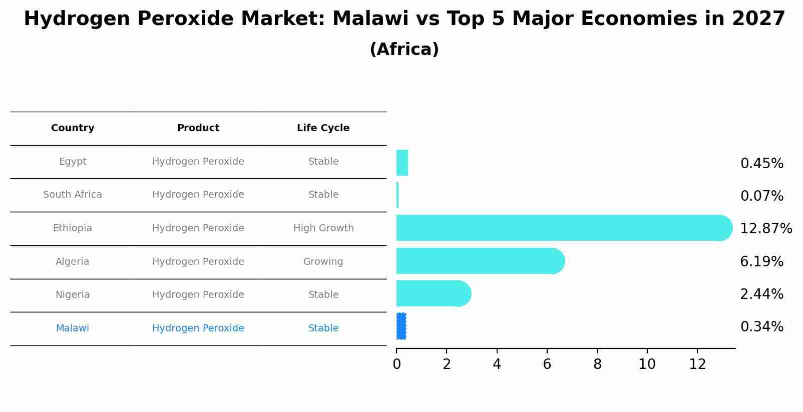 Hydrogen Peroxide Market: Malawi vs Top 5 Major Economies in 2027 (Africa)