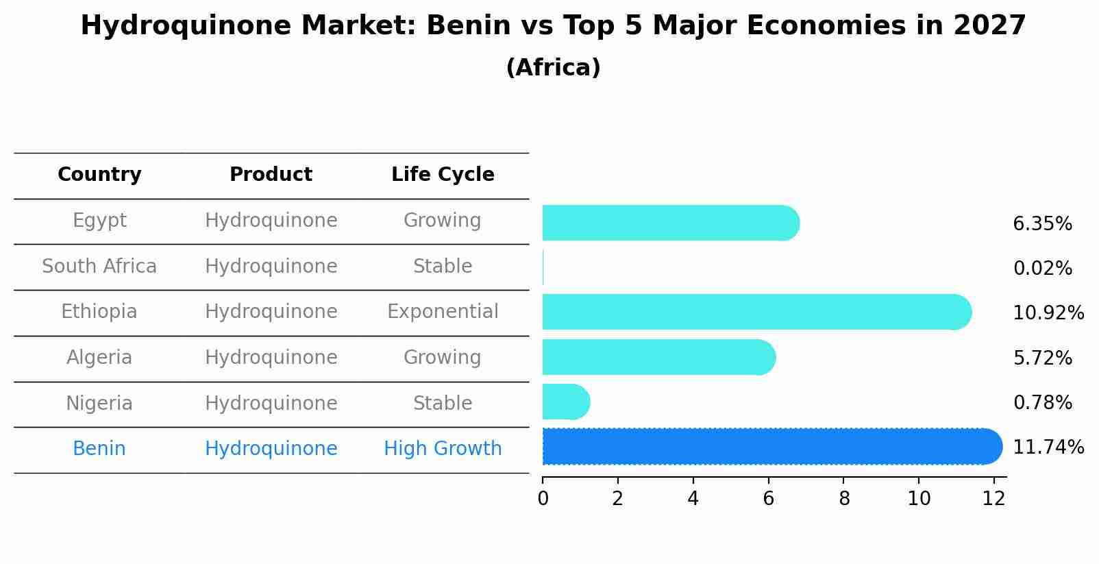Hydroquinone Market: Benin vs Top 5 Major Economies in 2027 (Africa)