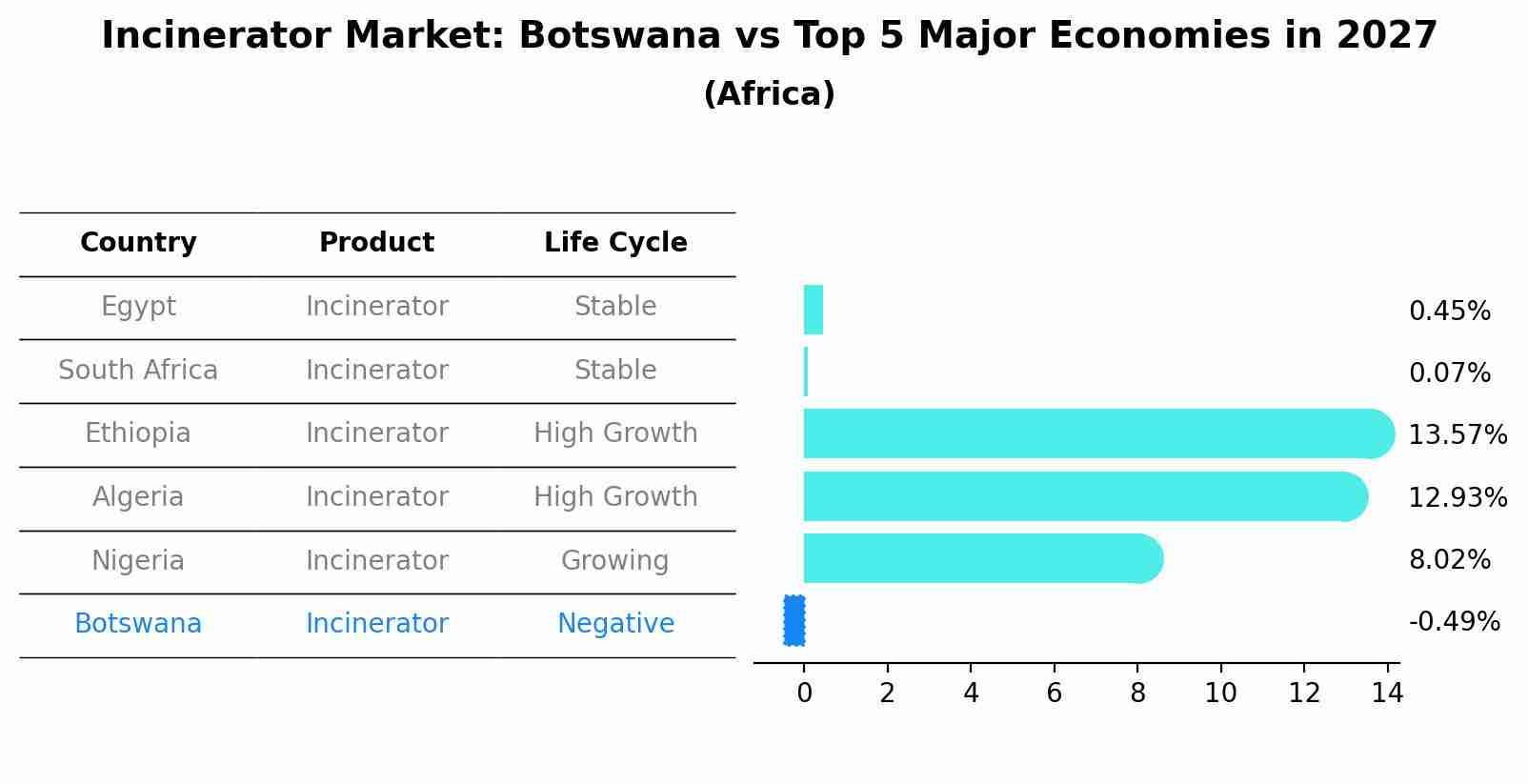 Incinerator Market: Botswana vs Top 5 Major Economies in 2027 (Africa)