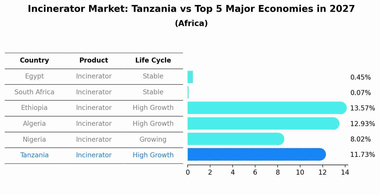 Incinerator Market: Tanzania vs Top 5 Major Economies in 2027 (Africa)