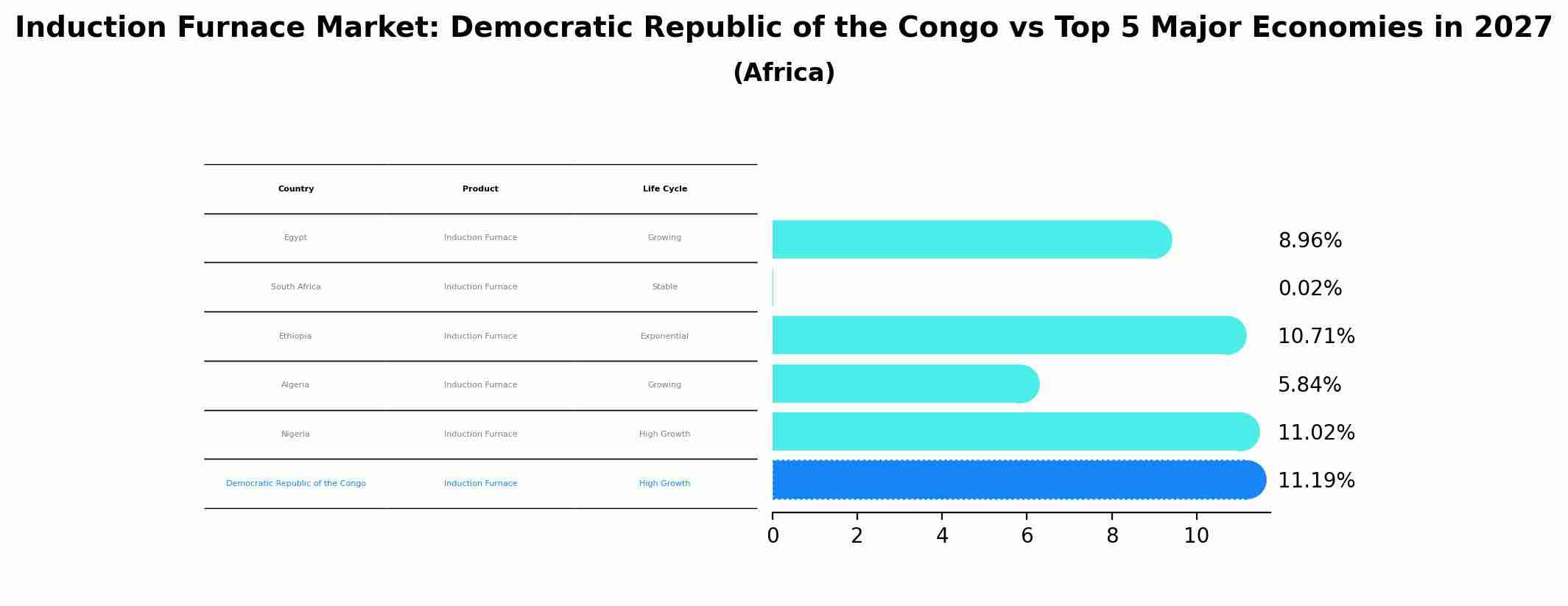 Induction Furnace Market: Democratic Republic of the Congo vs Top 5 Major Economies in 2027 (Africa)
