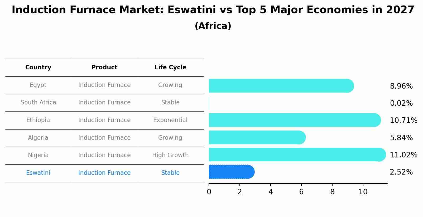 Induction Furnace Market: Eswatini vs Top 5 Major Economies in 2027 (Africa)