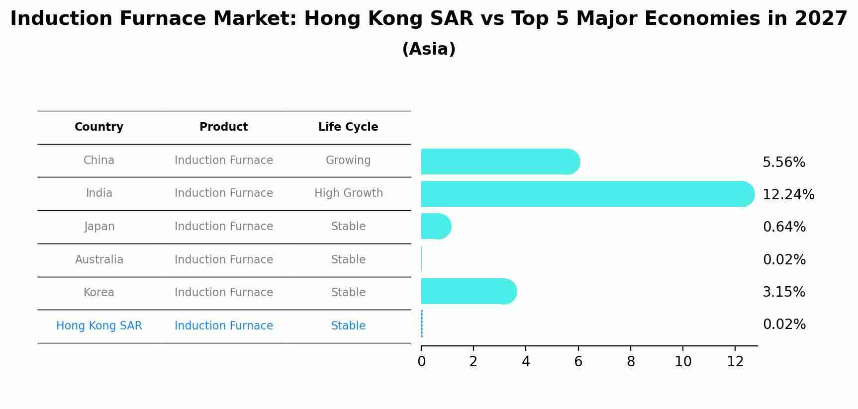 Induction Furnace Market: Hong Kong SAR vs Top 5 Major Economies in 2027 (Asia)