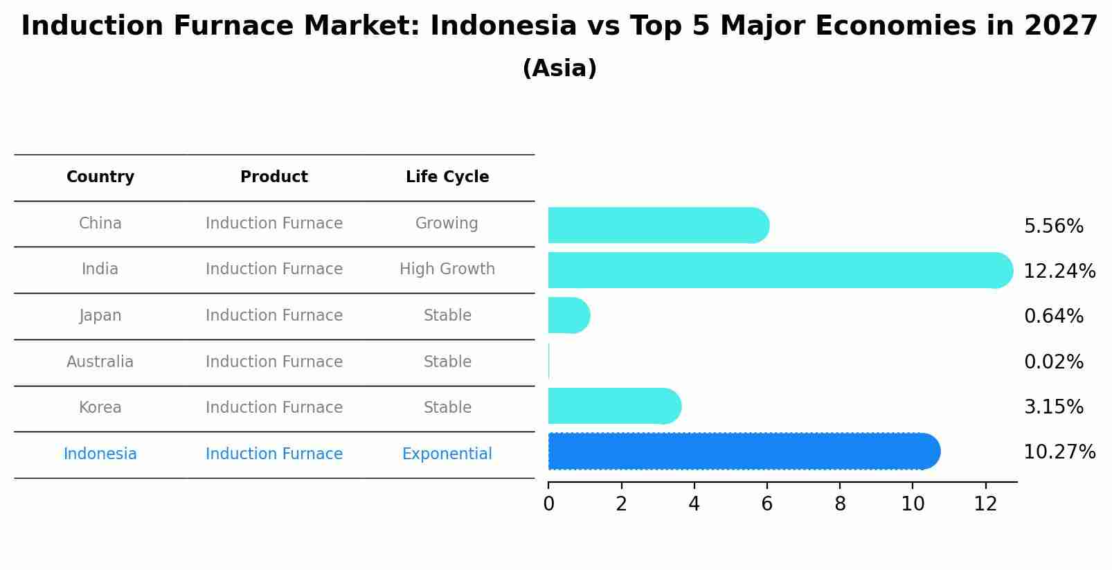 Induction Furnace Market: Indonesia vs Top 5 Major Economies in 2027 (Asia)