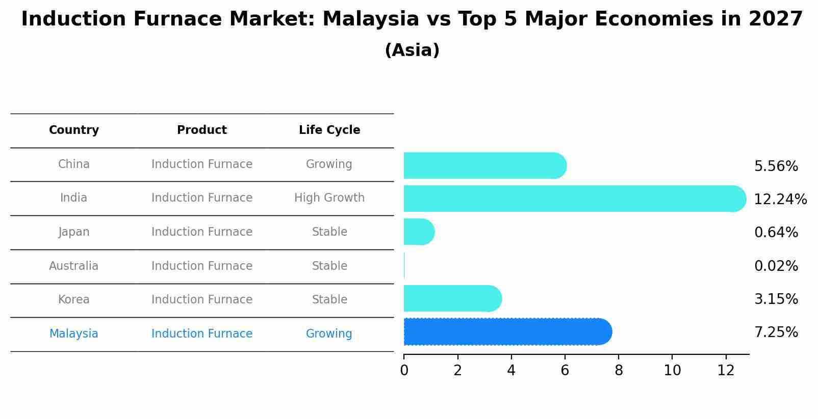 Induction Furnace Market: Malaysia vs Top 5 Major Economies in 2027 (Asia)