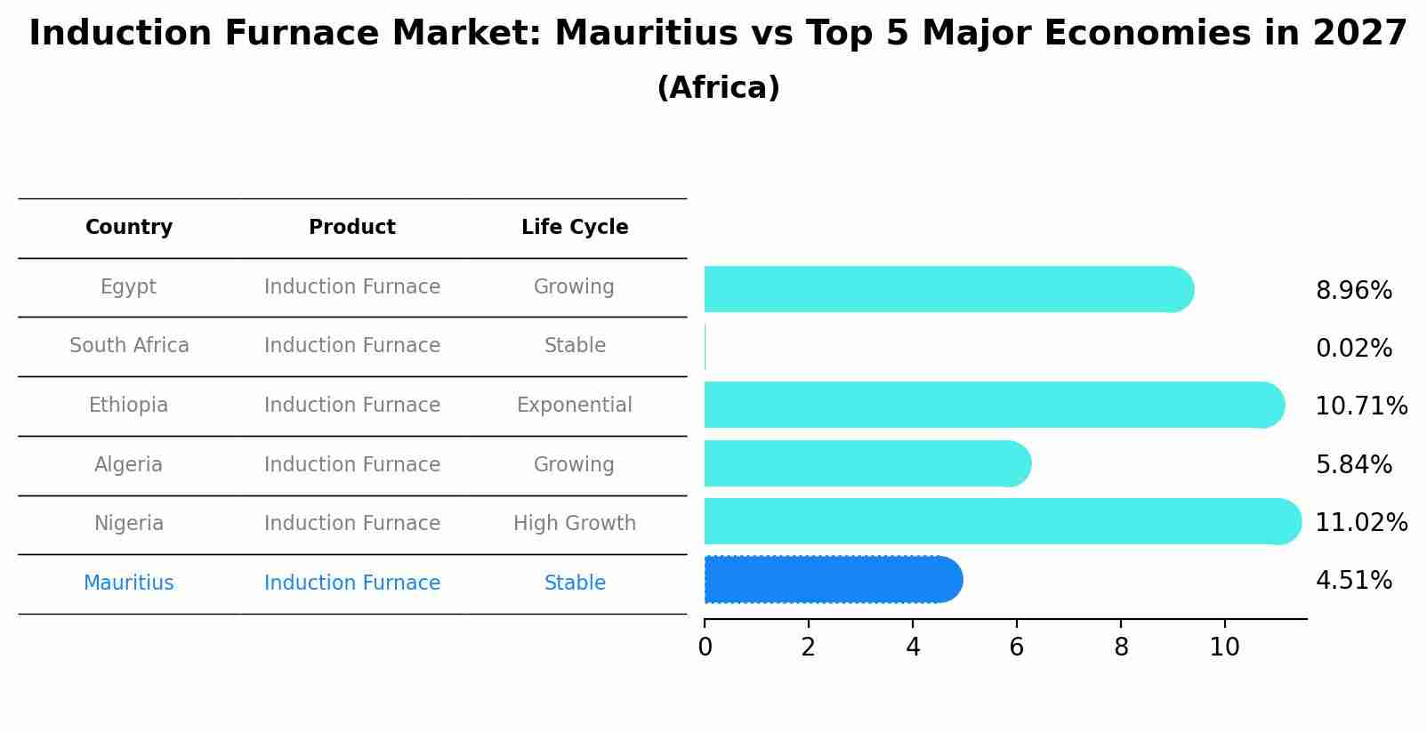 Induction Furnace Market: Mauritius vs Top 5 Major Economies in 2027 (Africa)