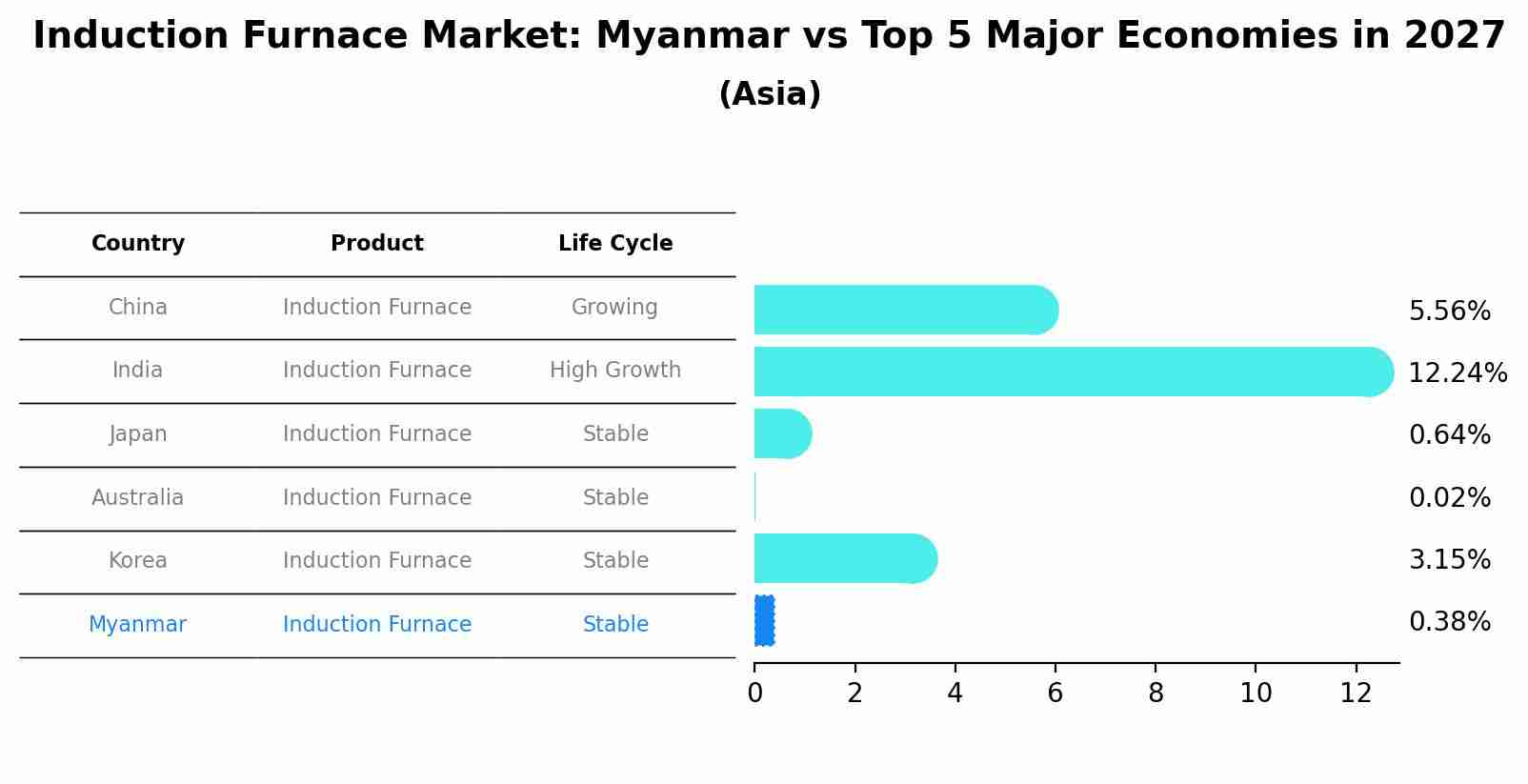 Induction Furnace Market: Myanmar vs Top 5 Major Economies in 2027 (Asia)