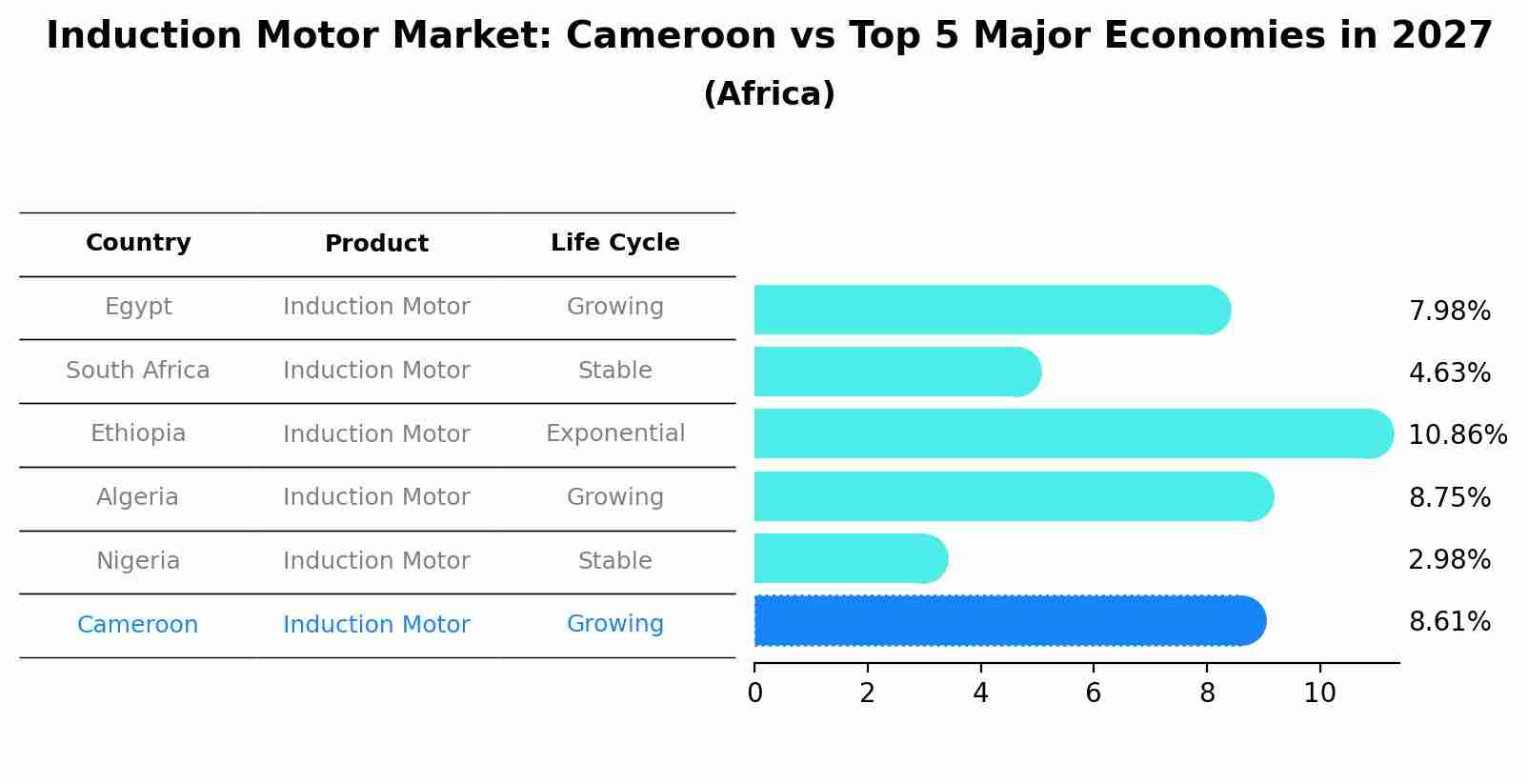 Induction Motor Market: Cameroon vs Top 5 Major Economies in 2027 (Africa)