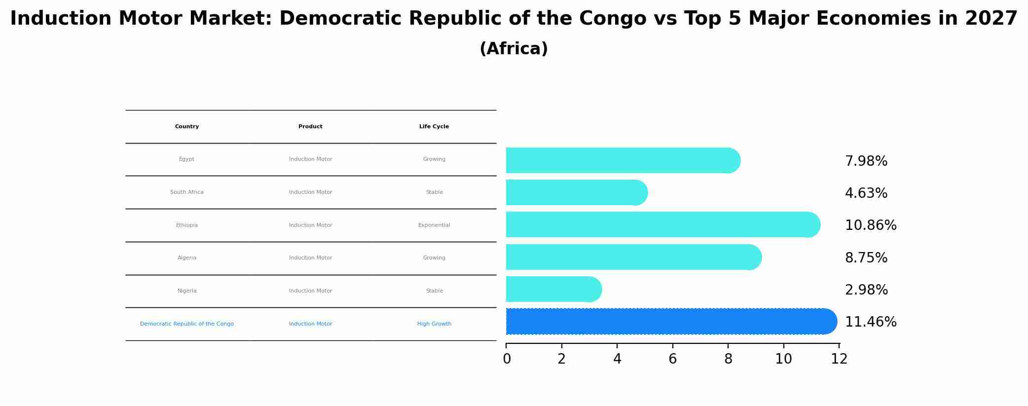 Induction Motor Market: Democratic Republic of the Congo vs Top 5 Major Economies in 2027 (Africa)
