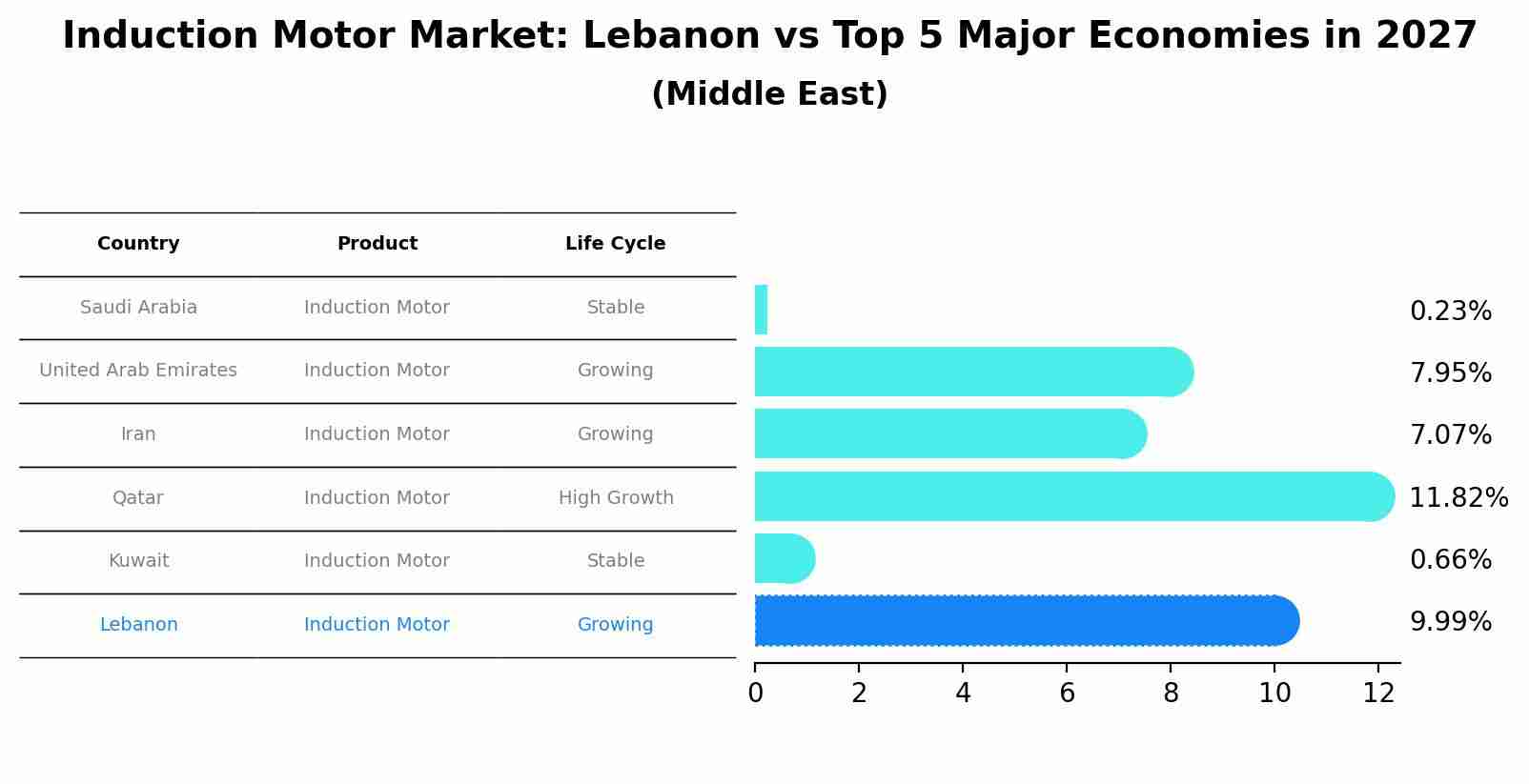 Induction Motor Market: Lebanon vs Top 5 Major Economies in 2027 (Middle East)