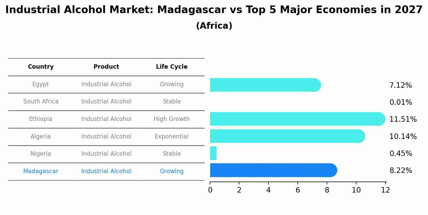 Industrial Alcohol Market: Madagascar vs Top 5 Major Economies in 2027 (Africa)