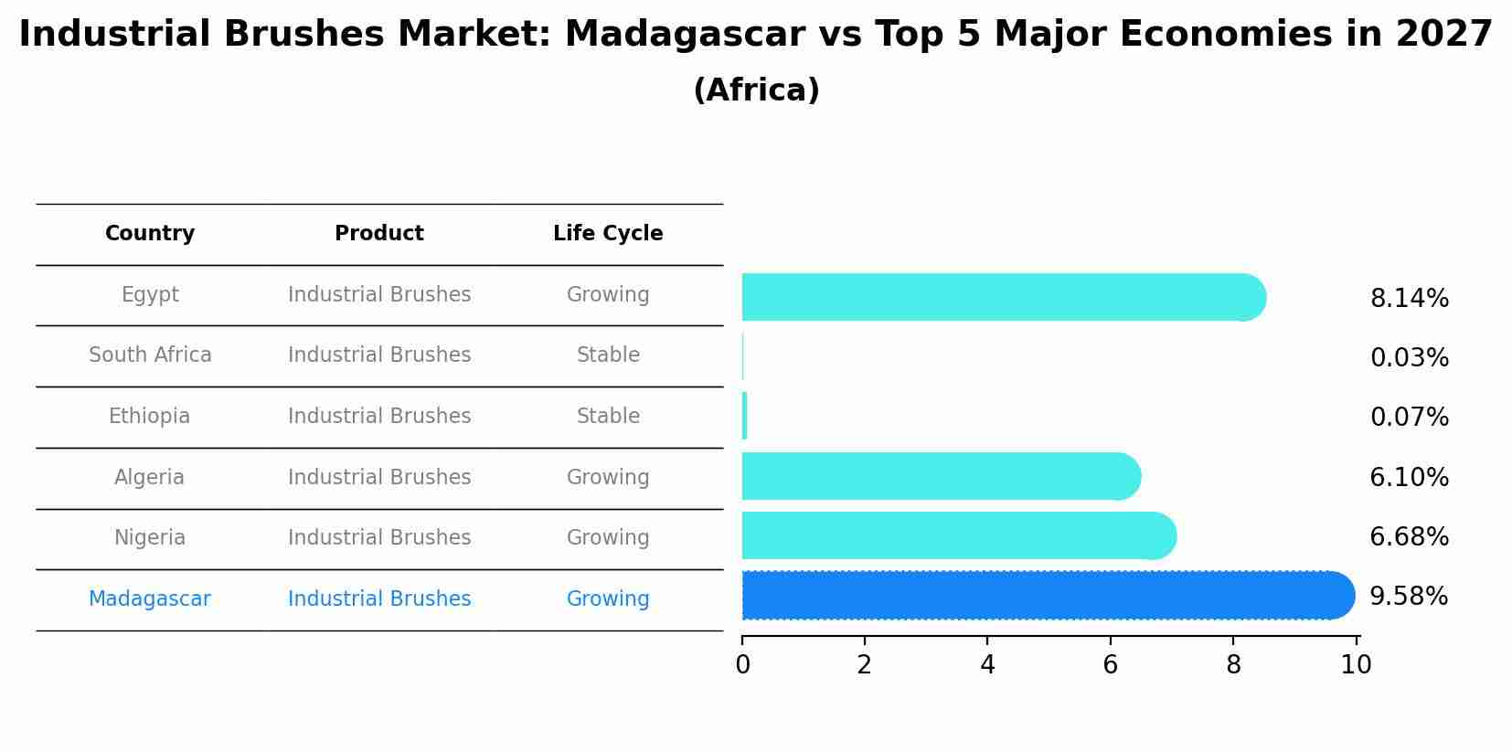 Industrial Brushes Market: Madagascar vs Top 5 Major Economies in 2027 (Africa)