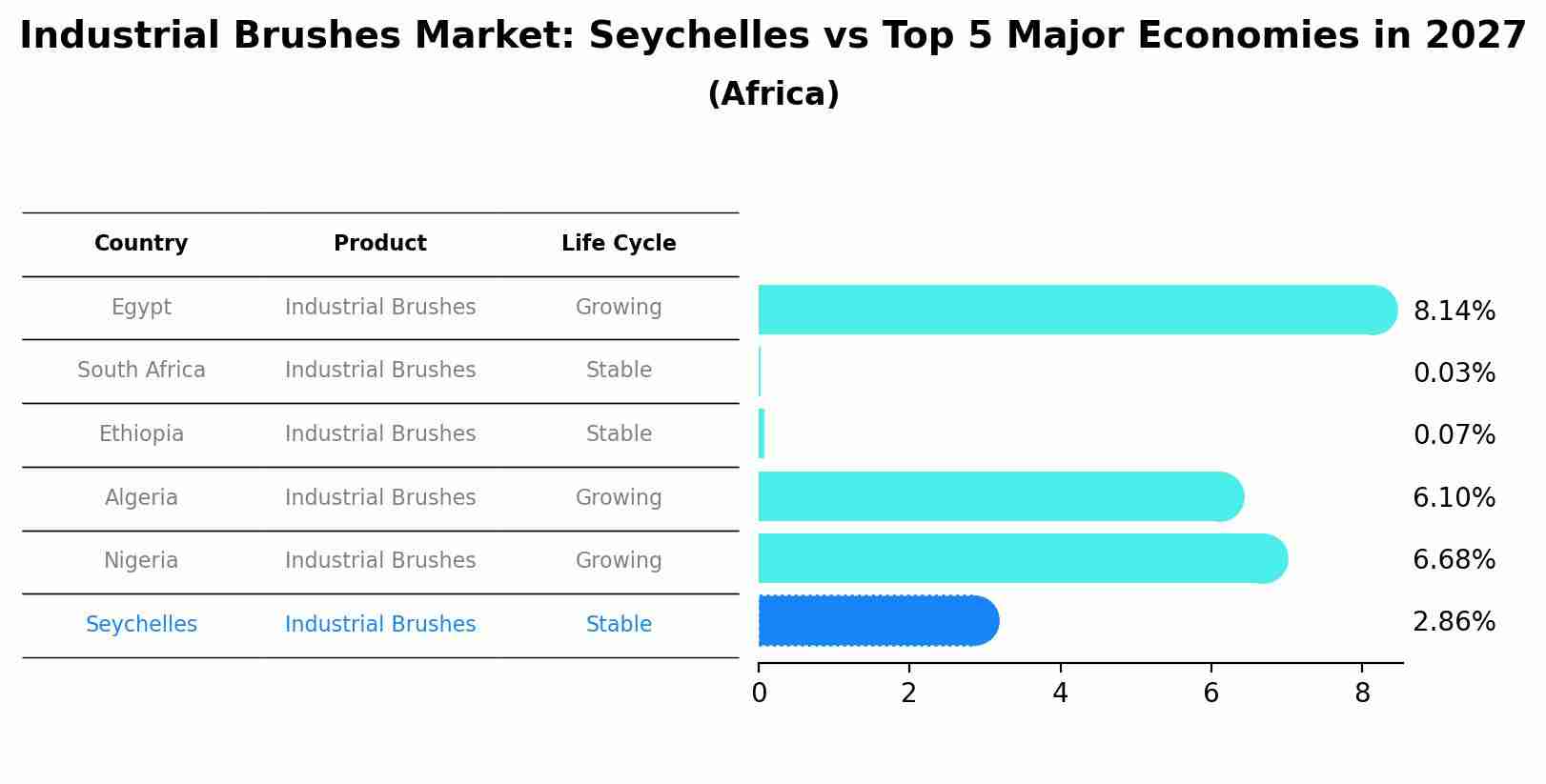 Industrial Brushes Market: Seychelles vs Top 5 Major Economies in 2027 (Africa)