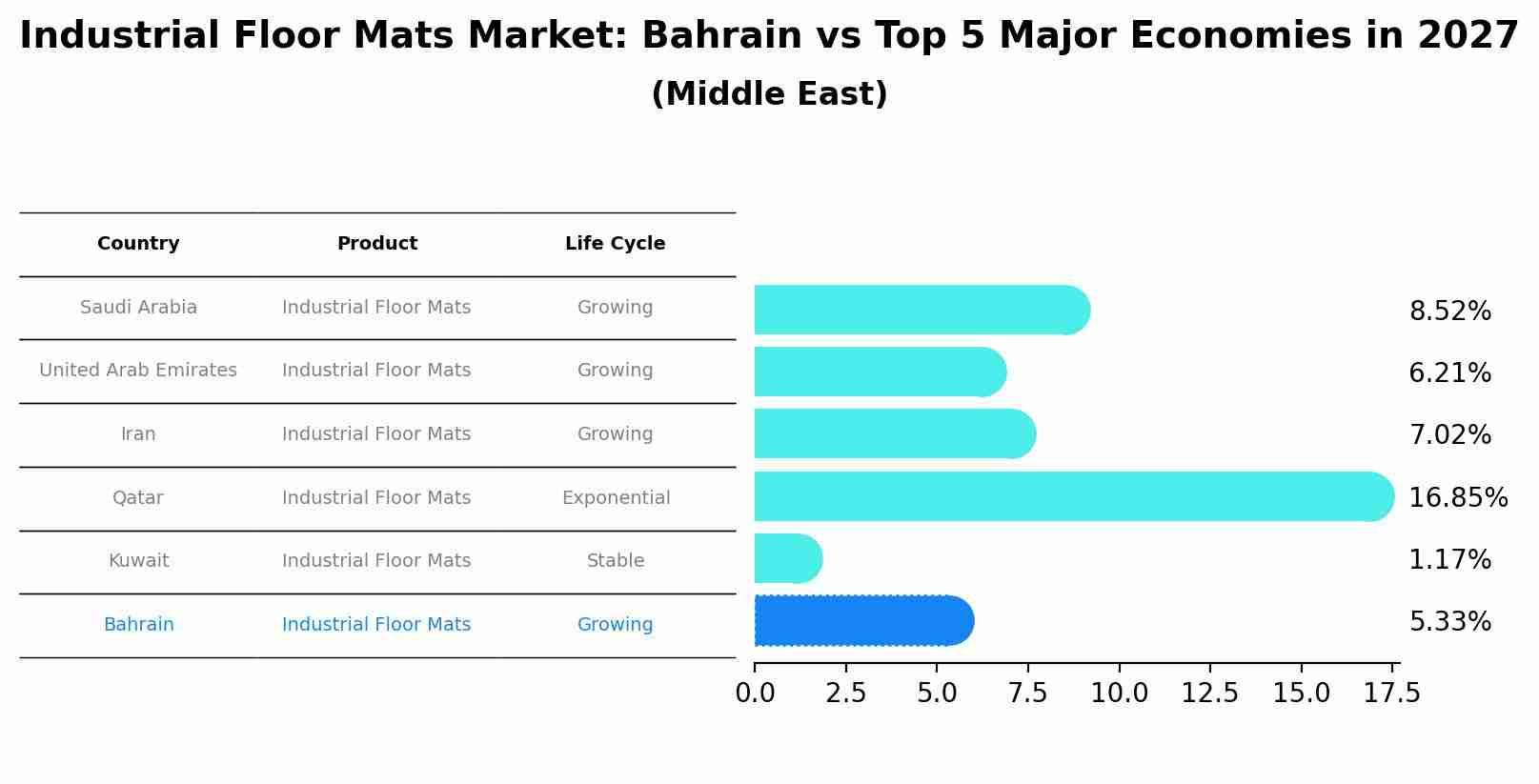 Industrial Floor Mats Market: Bahrain vs Top 5 Major Economies in 2027 (Middle East)