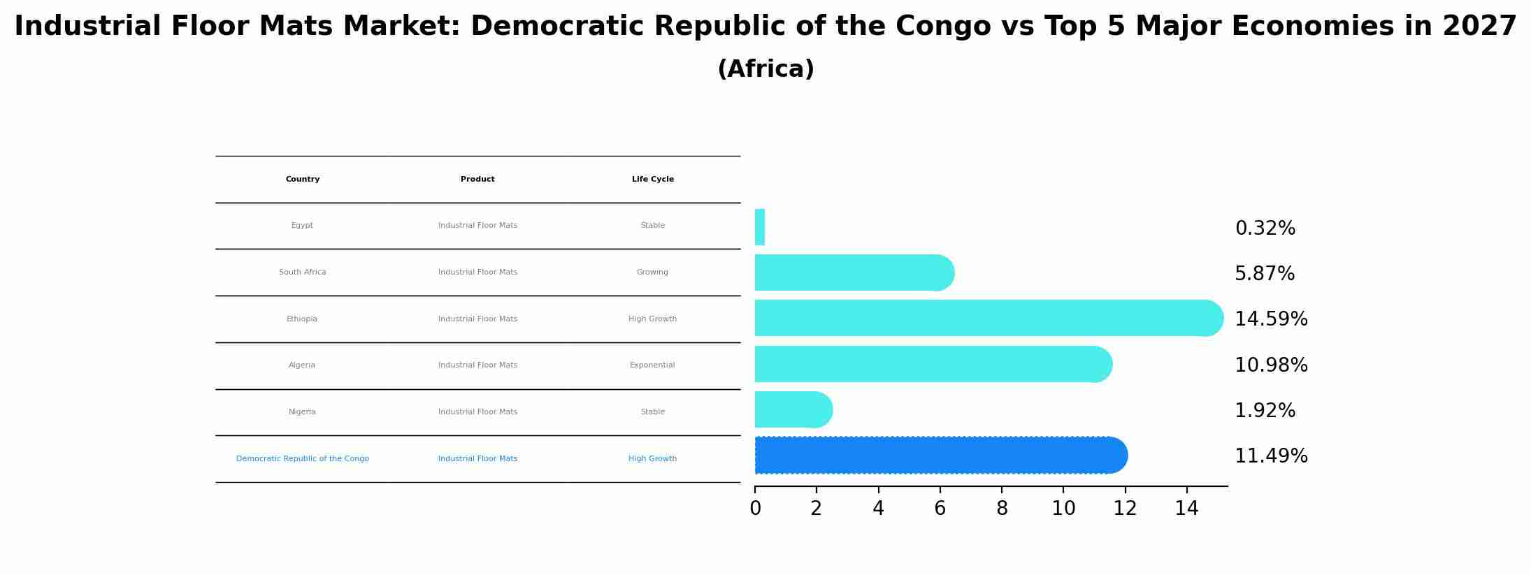 Industrial Floor Mats Market: Democratic Republic of the Congo vs Top 5 Major Economies in 2027 (Africa)