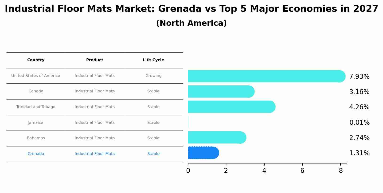 Industrial Floor Mats Market: Grenada vs Top 5 Major Economies in 2027 (North America)