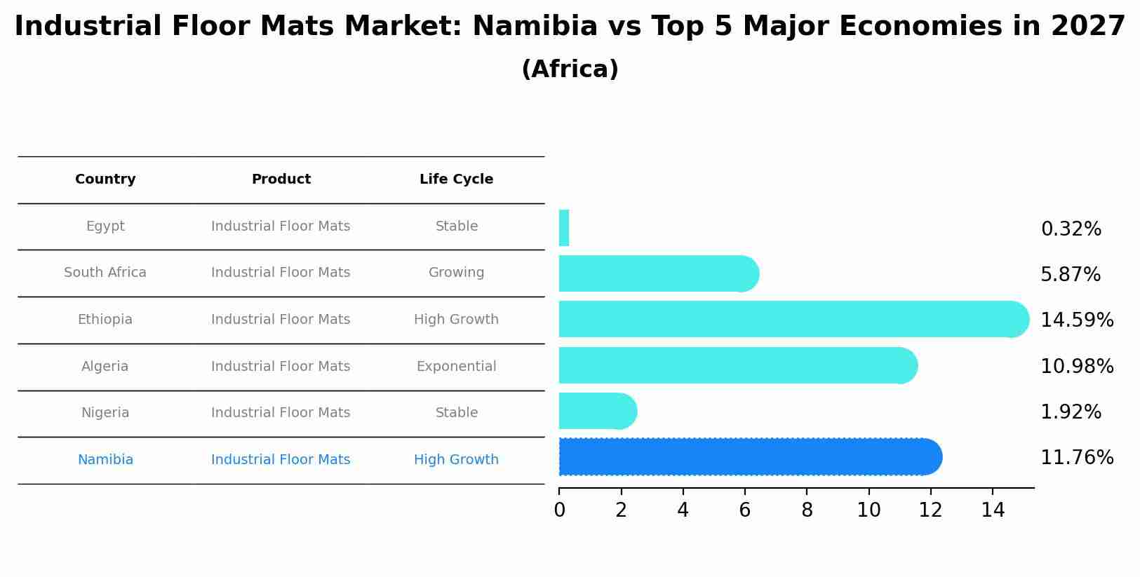 Industrial Floor Mats Market: Namibia vs Top 5 Major Economies in 2027 (Africa)