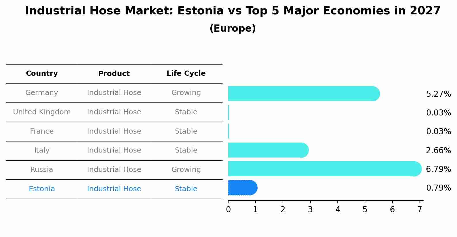 Industrial Hose Market: Estonia vs Top 5 Major Economies in 2027 (Europe)