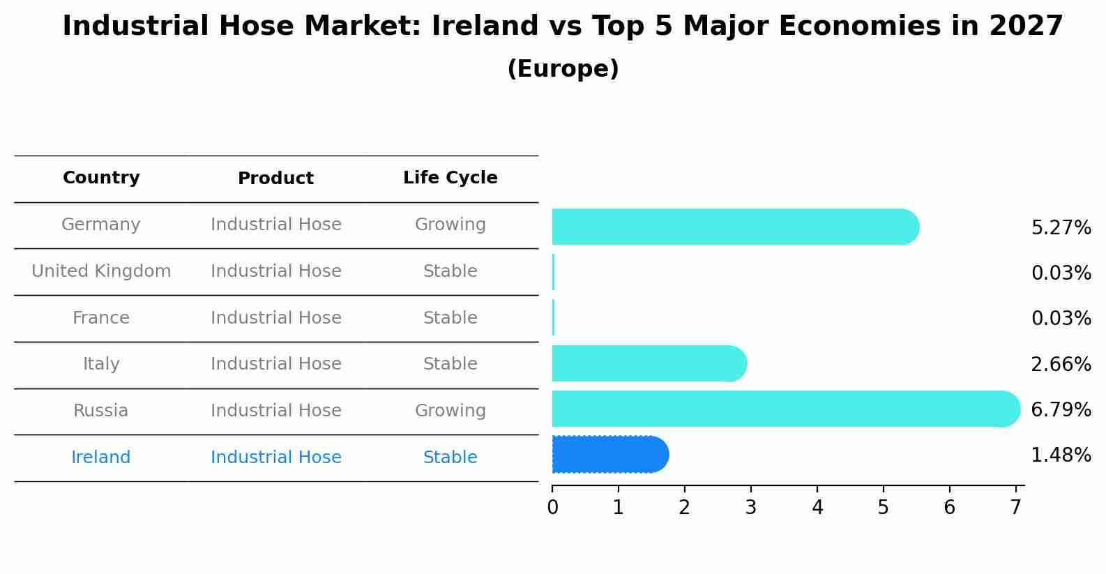 Industrial Hose Market: Ireland vs Top 5 Major Economies in 2027 (Europe)