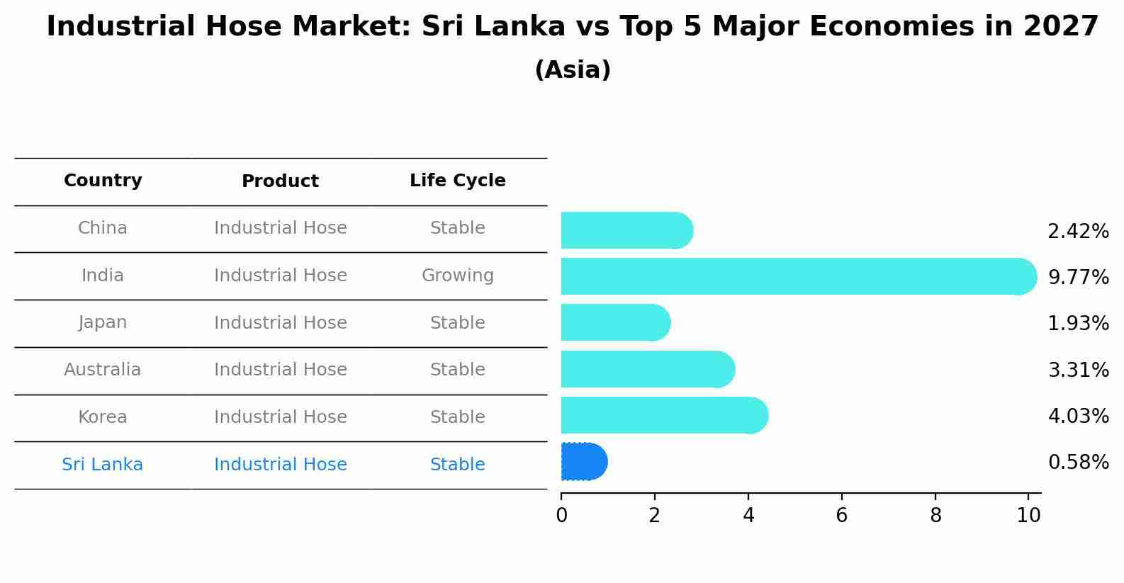Industrial Hose Market: Sri Lanka vs Top 5 Major Economies in 2027 (Asia)