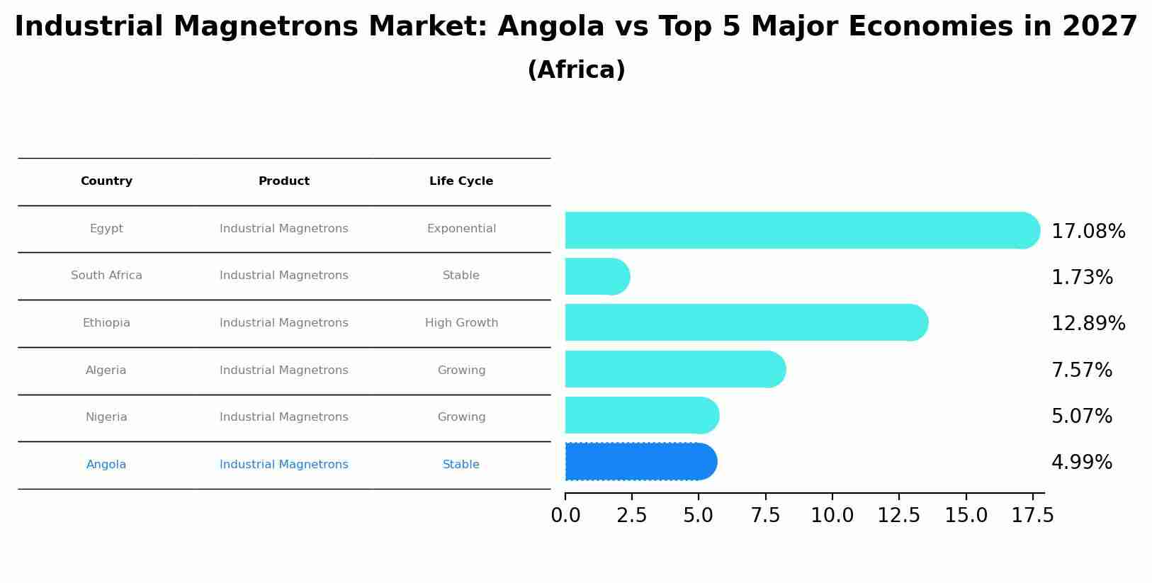 Industrial Magnetrons Market: Angola vs Top 5 Major Economies in 2027 (Africa)