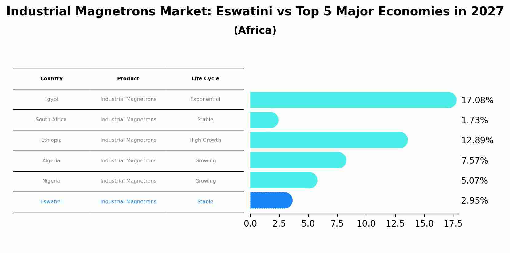 Industrial Magnetrons Market: Eswatini vs Top 5 Major Economies in 2027 (Africa)